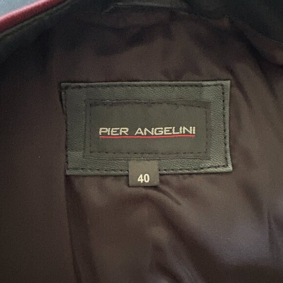 Pier Angelini Black Leather Jacket with Red Trim Size 40 - Picture 6 of 11